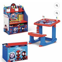Spidey and His Amazing Friends 3-Piece Art & Play desk Toddlers set - NEW