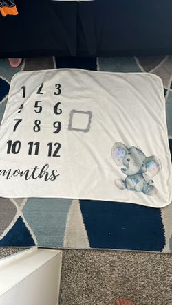 Elephant Month To Month Baby Blanket