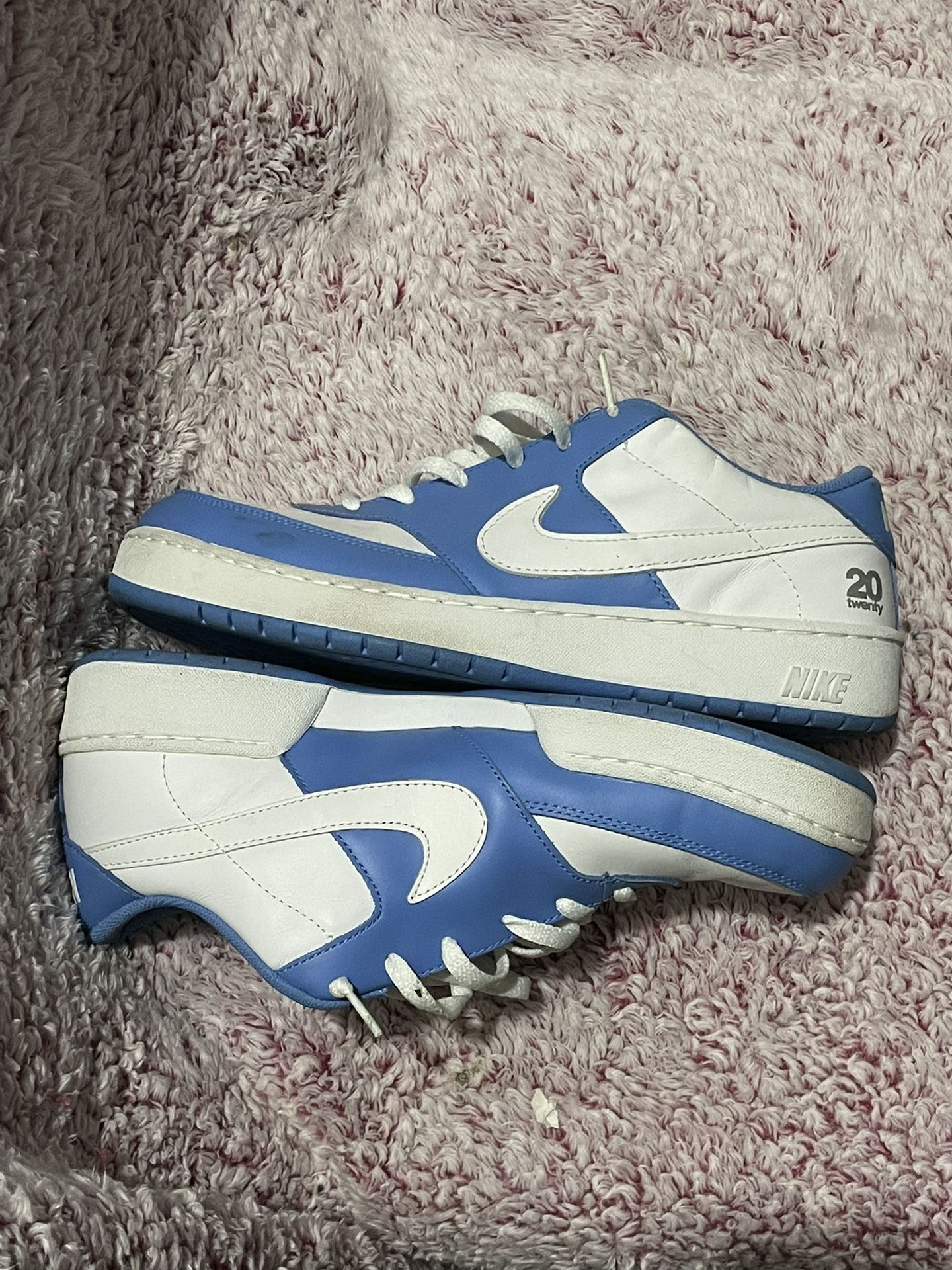 Mens Size 11.5 Nike Shoes White Light Blue Fleet Center Low 20 Twenty Walking Sneakers Lace Up 309422 411