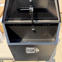 TBAPFS Black Steel Trailer Tongue Truck Box For Trucks Trailers RV ATV Pickup Trucks Flatbeds - 26 X 13.3 X 12 Inch