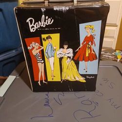 1961 Barbie Ponytail Black Patent Leather Case/Trunk Mattel