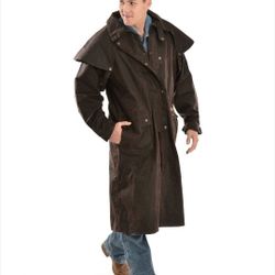 Australian Leather Duster. Cowboy Horseback Cosplay Halloween  Riding Coat  Medium 