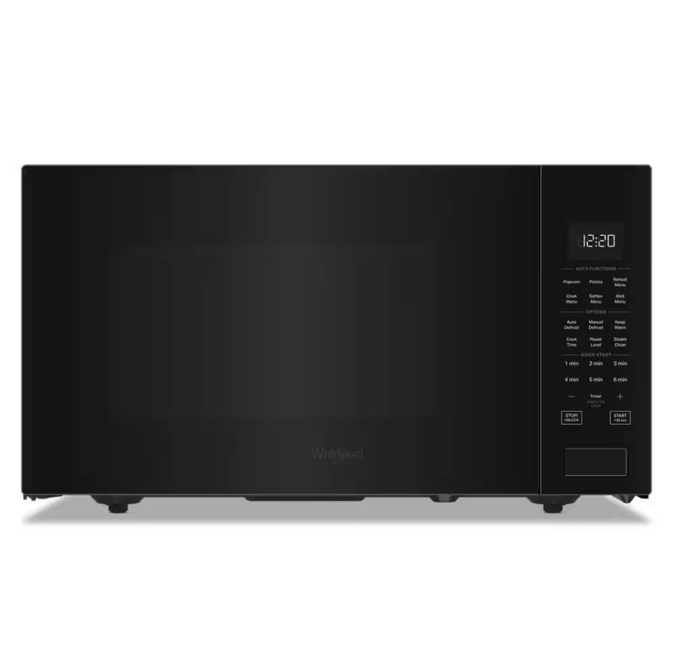 Whirlpool 21.75 in. 1.6 cu. ft. Countertop Microwave in Black with Sensor Cooking