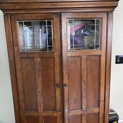 Desk With Drawers, Lighting Space For Printer And Computer