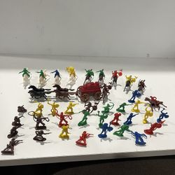 Vintage Giant 1/72 Plastic Western Westward HO Cowboy Indian 1960s Toy Hong Kong