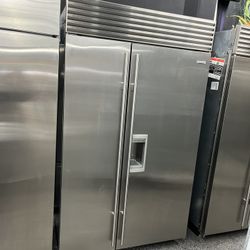 Sub Zero Built In 48” Fridge Side By Side Stainless Steel Ice & Water