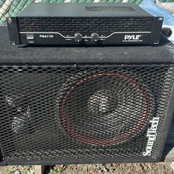 Amplifier and 2 18” speakers