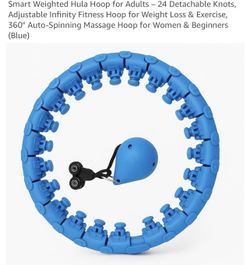 Smart Weighted Hula Hoop for Adults - 24 Detachable Knots, Adjustable Infinity Fitness Hoop for Weight Loss & Exercise, 360° Auto-Spinning Massage Hoo
