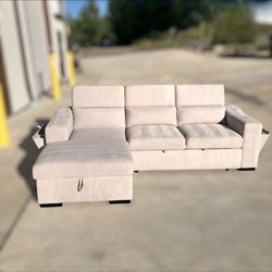 Roxana Fabric Sleeper Sofa with Storage Chaise *FREE DELIVERY 🚚*