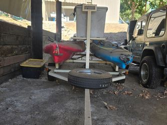 Kayak Trailer with Two Kayaks