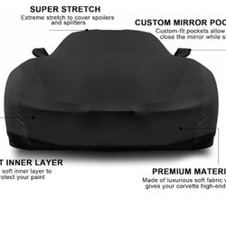 Indoor Car Cover Compatible with Corvette C5 1, Dustproof Stretch Satin Protection, Custom Full Cover for Underground Garage, Display