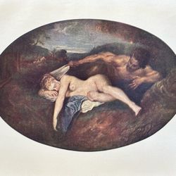 JUPITER ANTIOPE French Jean-Antoine Watteau Fine Art Print 1900 Vintage Original Antique London England Printed Collectible France ARTIST PAINTER