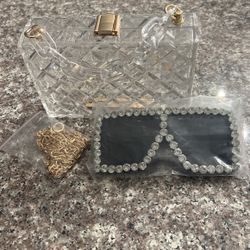 Clear Bag And Sunglasses 