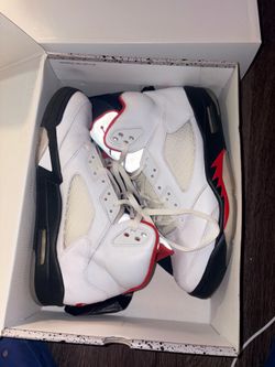Air Jordan 5 Fire Red silver tongue