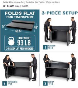 GoBar Elite Heavy-Duty Portable Bar Table