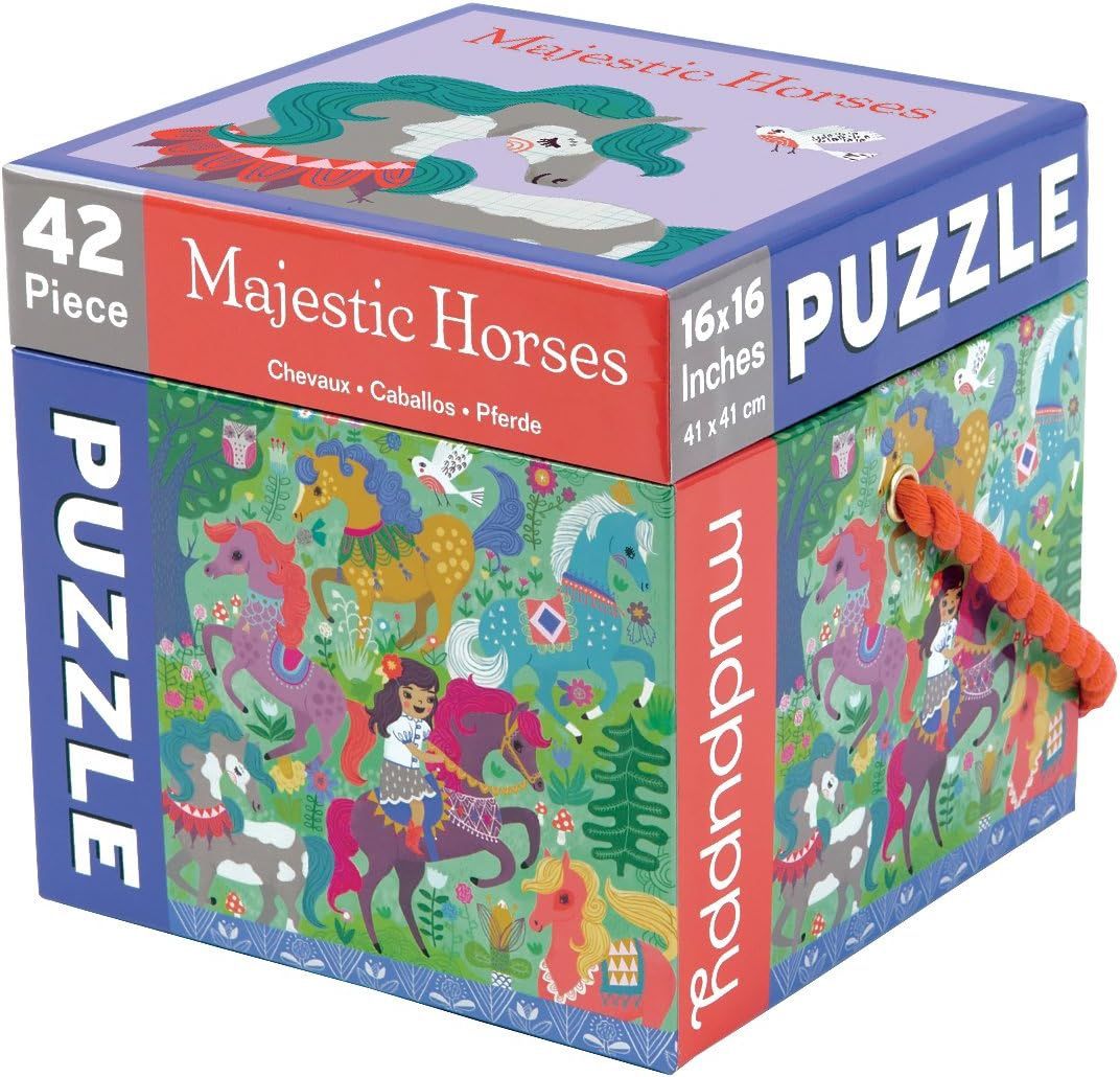 Mudpuppy Majestic Horses 42 pc Children’s cube Puzzle- New