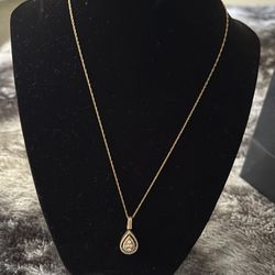 10k gold women necklace with natural diamonds 1/2 CTTW
