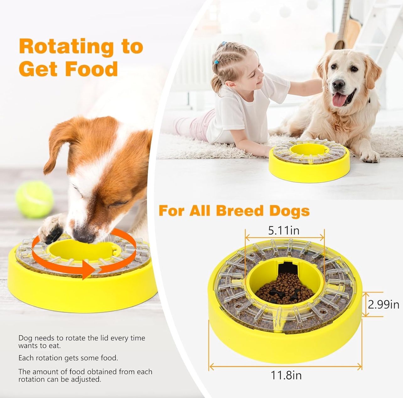 Dog Puzzle Toy Feeder 11.8In Slow Feeder Dog Bowls