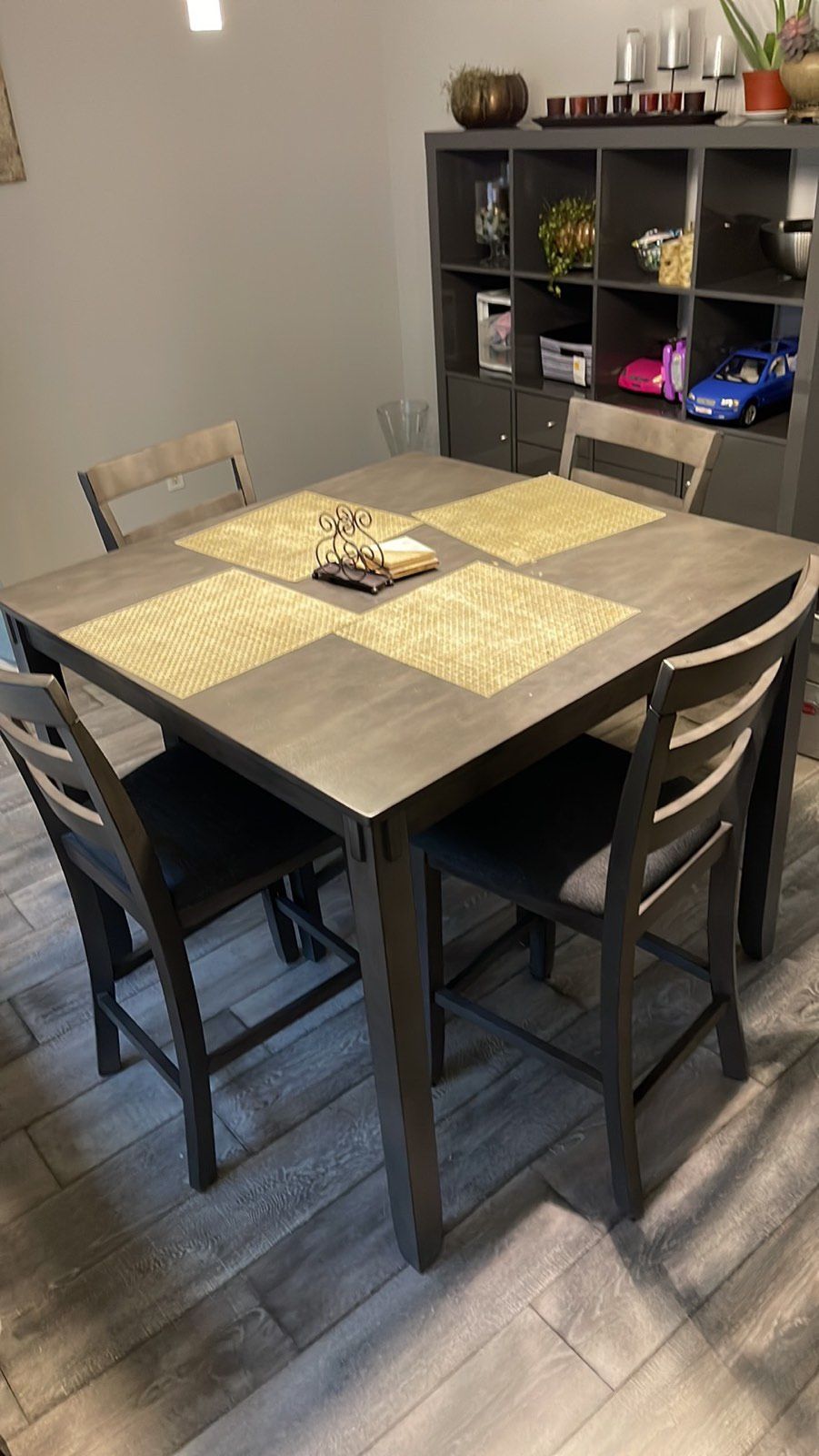 Counter Height Dining Set Table Four Chairs 