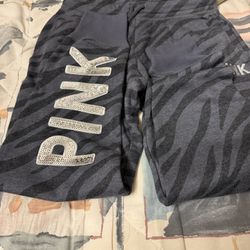 Vs pink bling pants brand new size small black bling logo women