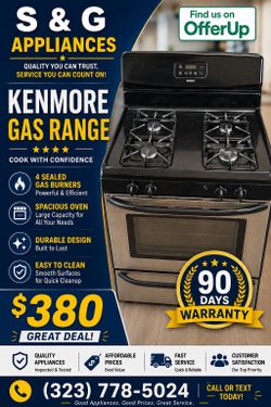 Kenmore Gas Range - Ready for Pick up or Delivery