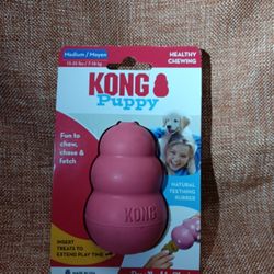 KONG Rubber Puppy Dog Toy for Beginner Chewers,