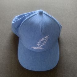 Lightnin’ Lids Heather Blue Adjustable Cap With White Logo NWOT