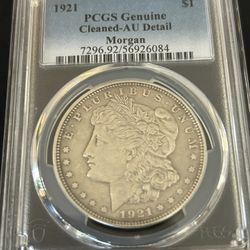 1921 Morgan Silver Dollar PCGS Genuine Cleaned,AU Detail,Fantastic |
