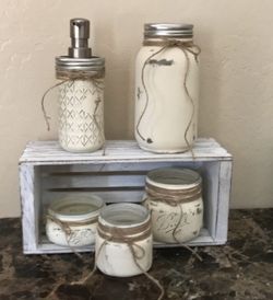 5pc mason jar restroom set