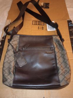 TUMI Voyager canvas leather crossbody bag