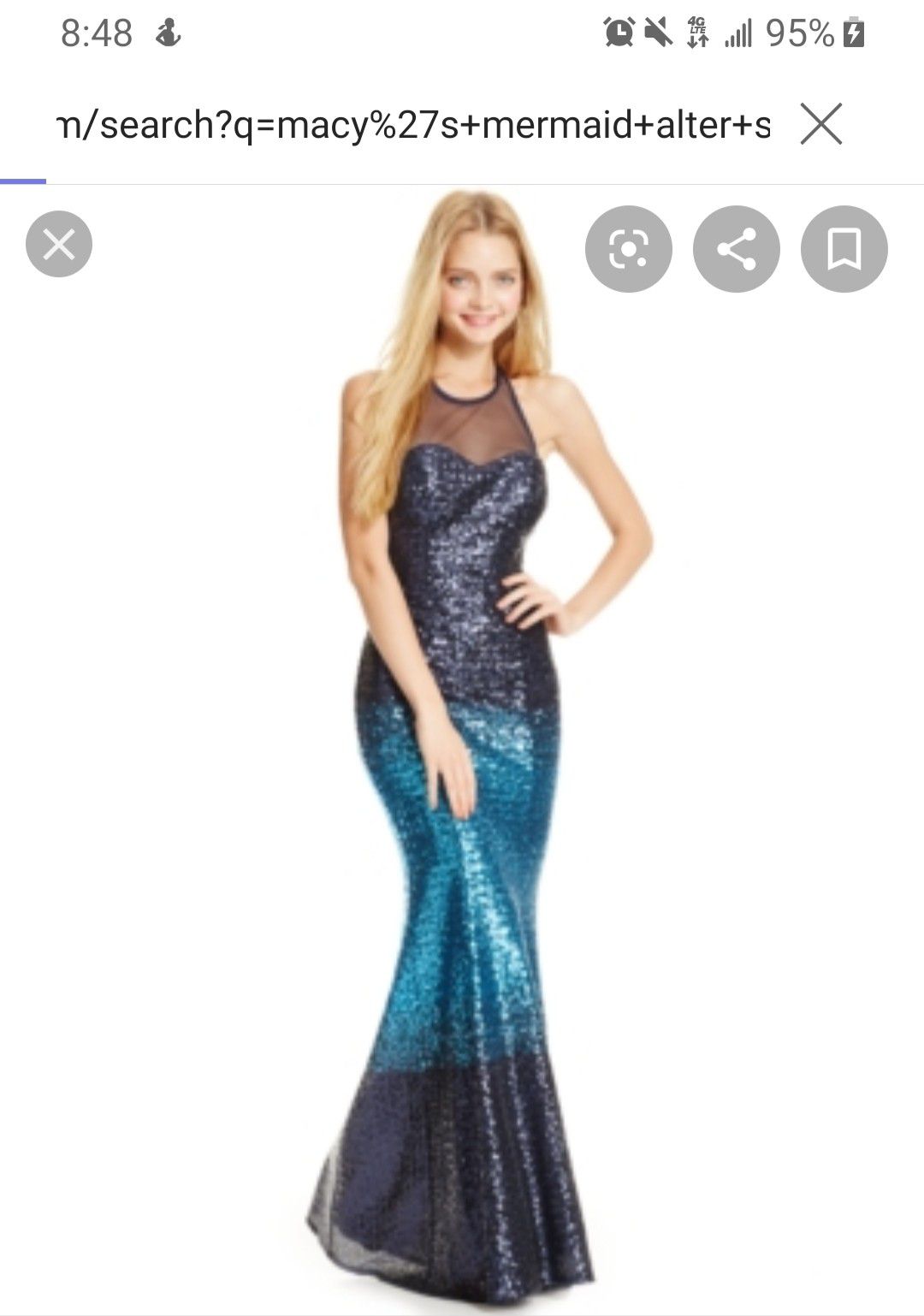 Prom mermaid sequins dress