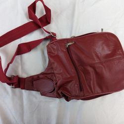 Red Spacious Shoulder Handbag