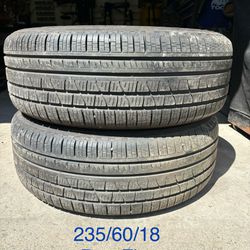 (2) - 235/60/18 Pirelli Scorpion Verde AS Run Flat Tires