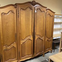 Vintage Double Wide Armoire (Needs TLC)