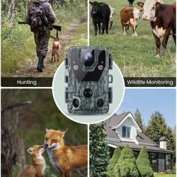 BRAND NEW IN BOX Punvoe Digital Wildlife Trail Camera 24MP 1080P Game Camera with No Glow Night Vision 0.2s Trigger Time Motion Activated Trail Cam Hu