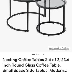 Rite sune glass nesting side end tables
