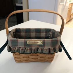 Longaberger 1997 Dresden Tour Basket II” W/ Fabric & Plastic Liner Small