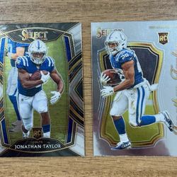 2020 Select Jonathan Taylor RC Lot x 2 Club & Select Certified Insert Colts