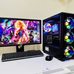 DELL  Gaming PC 8 Core I7 @ 3,4 GHz. Nvidia QUADRO P1000 ( GTX 1050 ). 128G SSD/ 1T HDD, 16G RAM. WIFI  USB 3. 400W PSU.  23” Monit/Keyb,Mouse. Win11P