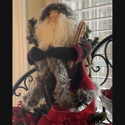 Santa With Bag And Snow Shoes