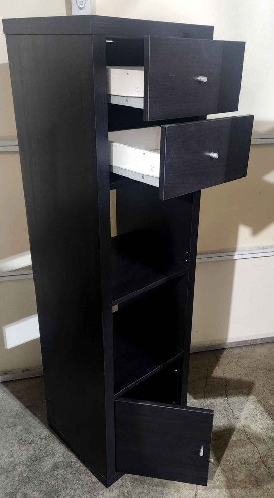 Like New Ikea Kallax 4-Cube With Drawers & Door 