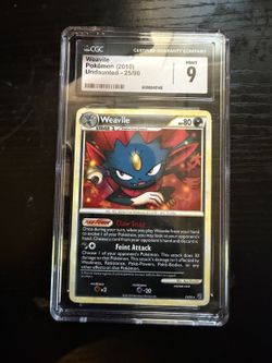 2010 Pokemon Undaunted Weavile #25/90 Non-Holo CGC 9 Mint