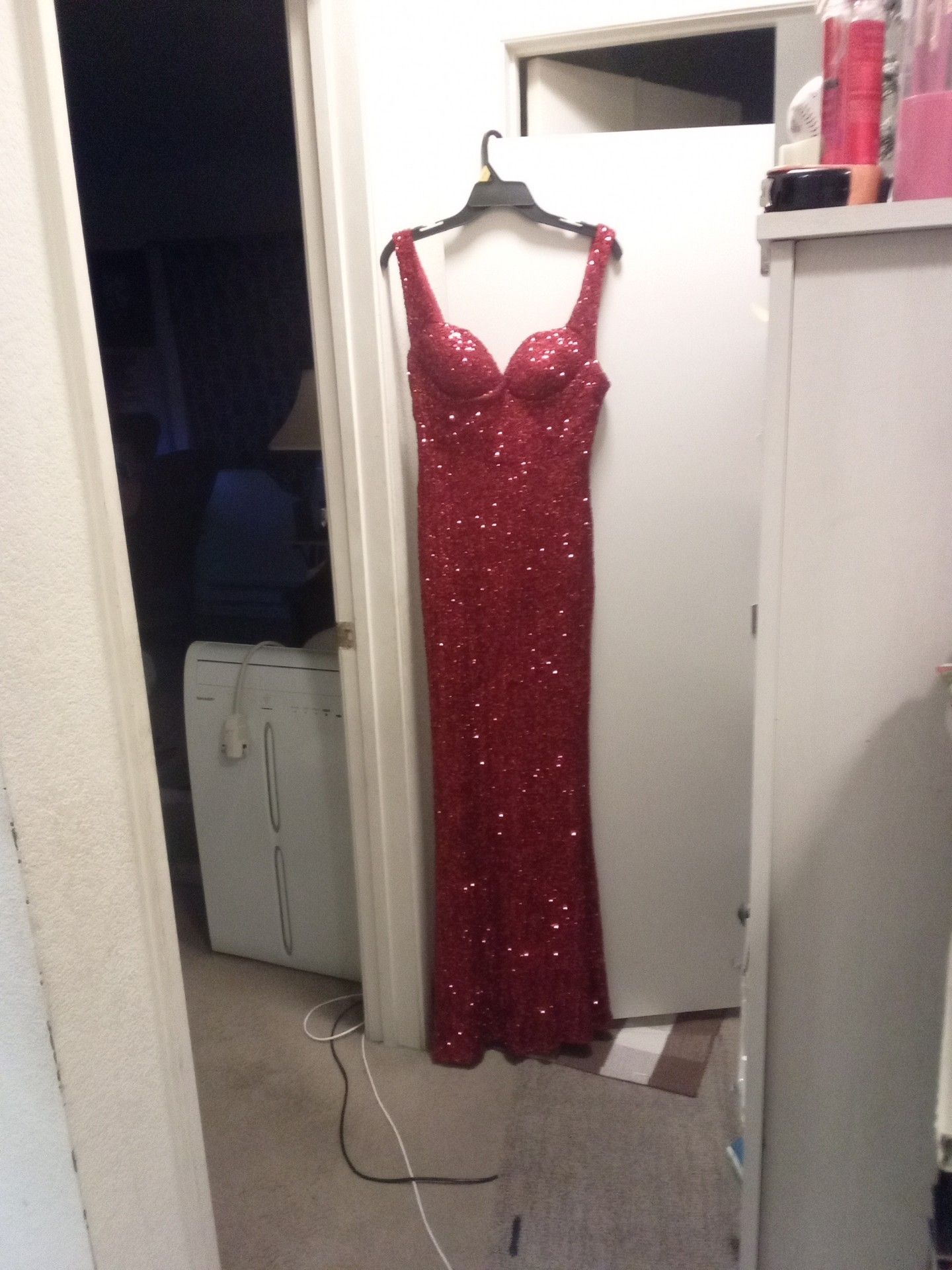 Red Fashion Nova sequin dress