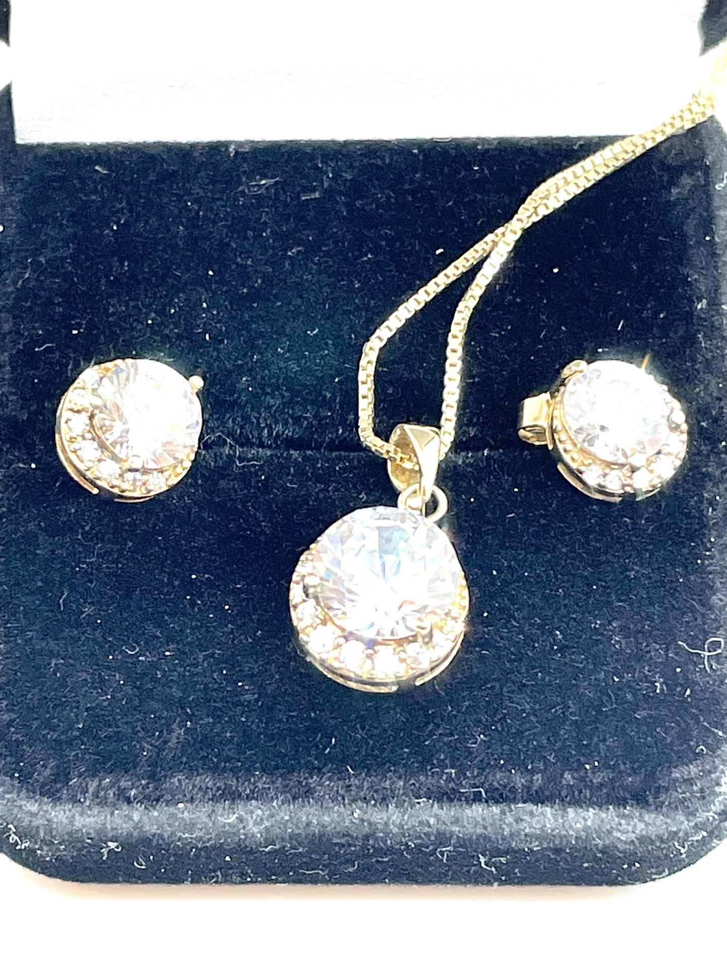 Sterling Crystal Necklace and Earrings 