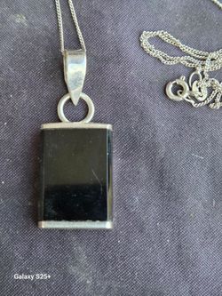 vintage black onyx pendant