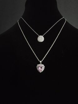 Stamped 925 Silver Necklace And Pendant Set