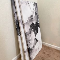 Luxe Abstract Canvas Wall Art Set (3-Piece | Black & White)