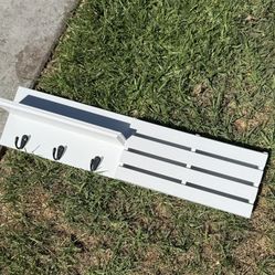 Wall Shelf With Storage And Hooks