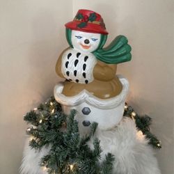 Vintage Christmas Atlantic Mold hand Painted Snowman 