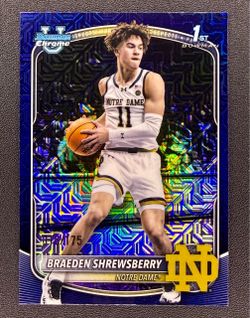 Braeden Shrewsberry 2025-26 1st Bowman Chrome Mojo Refractor /175 Notre Dame